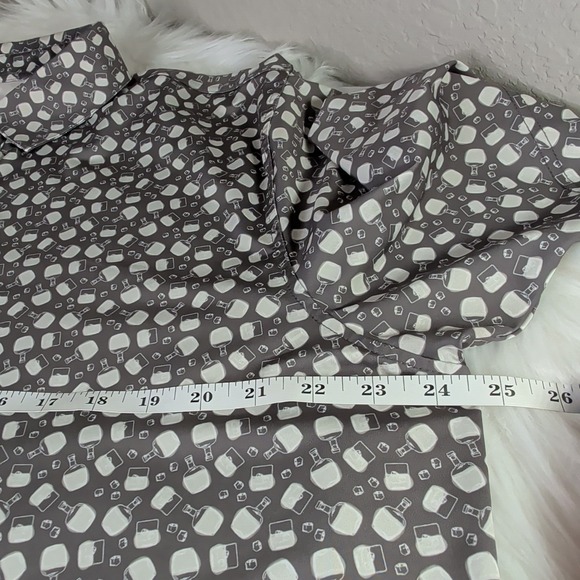 Straight Down Polo Shirt Mens Xlarge Gray Golf Performance Stretch Fiddlesticks - Picture 7 of 8